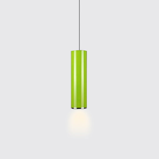 Olivia’s Modern Cylinder Pendant - Adjustable Hanging Light In Blue Or Green / 11’ Warm