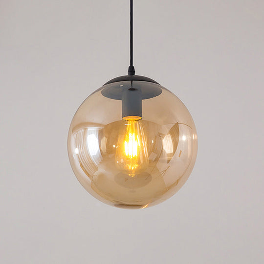 Modern Glass Orb Pendant: Stylish Lighting For Restaurants Amber / 5’
