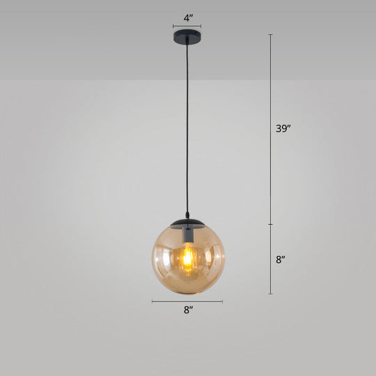 Modern Glass Orb Pendant: Stylish Lighting For Restaurants Amber / 8’