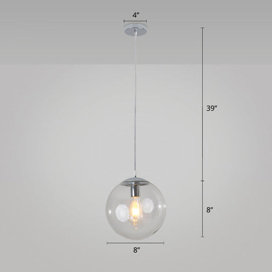 Modern Glass Orb Pendant: Stylish Lighting For Restaurants Clear / 8’