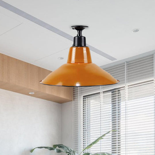 Lilah Orange Cone Flushmount: Vintage Flair For Your Balcony**