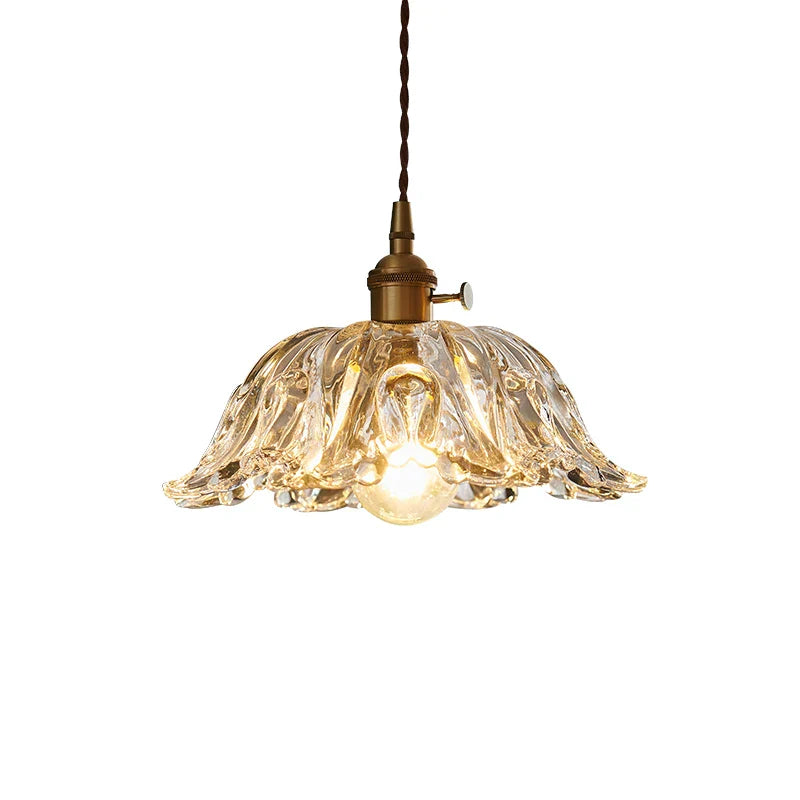 Japanese Glass Pendant Light - Vintage Brass Restaurant And Bar Lighting Lights